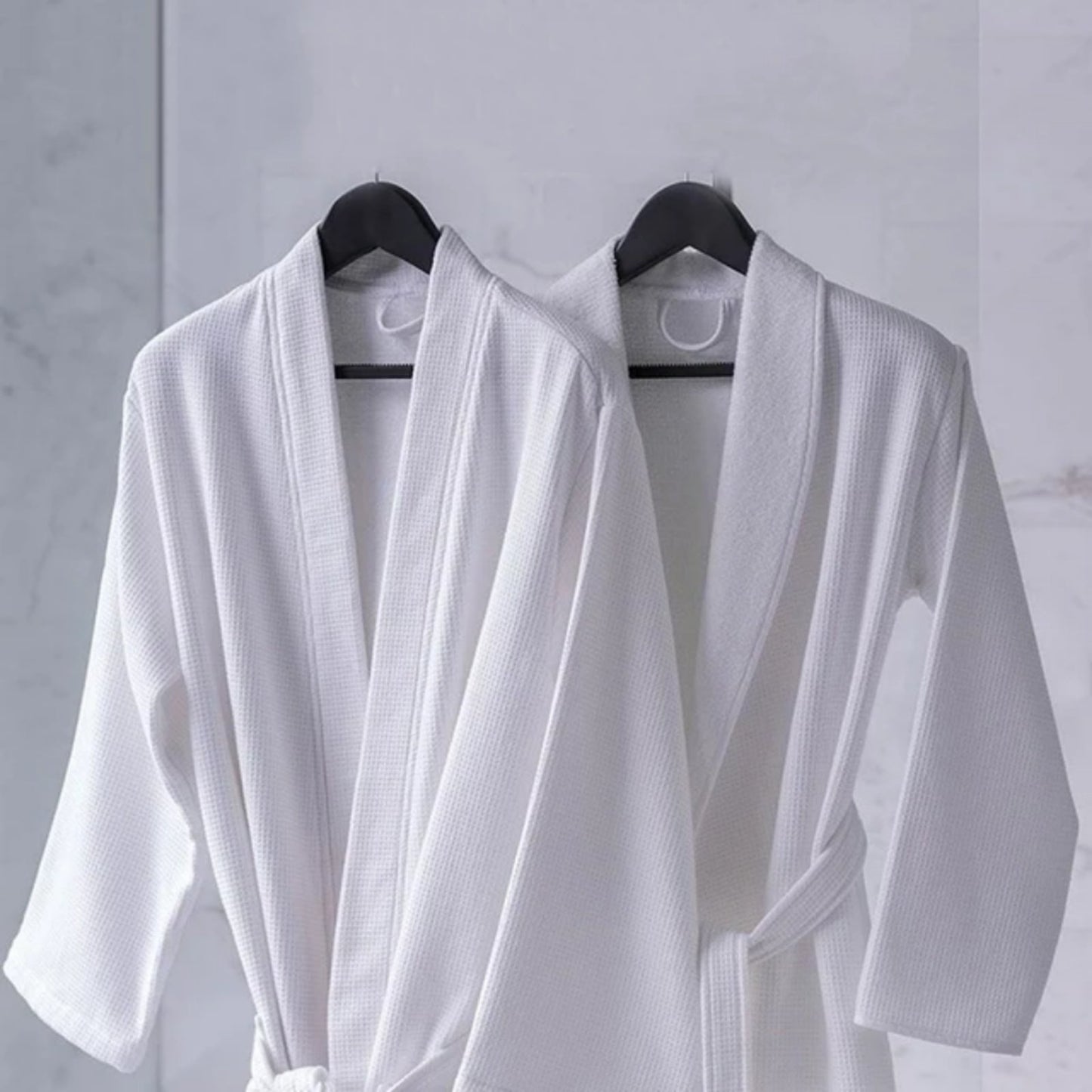Luxury Hotel Bathrobe – Waffle Design 100% Pure US Cotton | Thick, Soft & Absorbent Spa Robe (1-Piece)