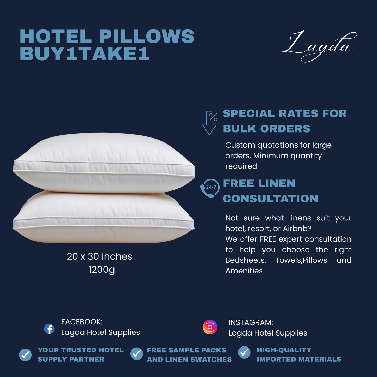 Hotel Pillows - Buy 1 Take 1