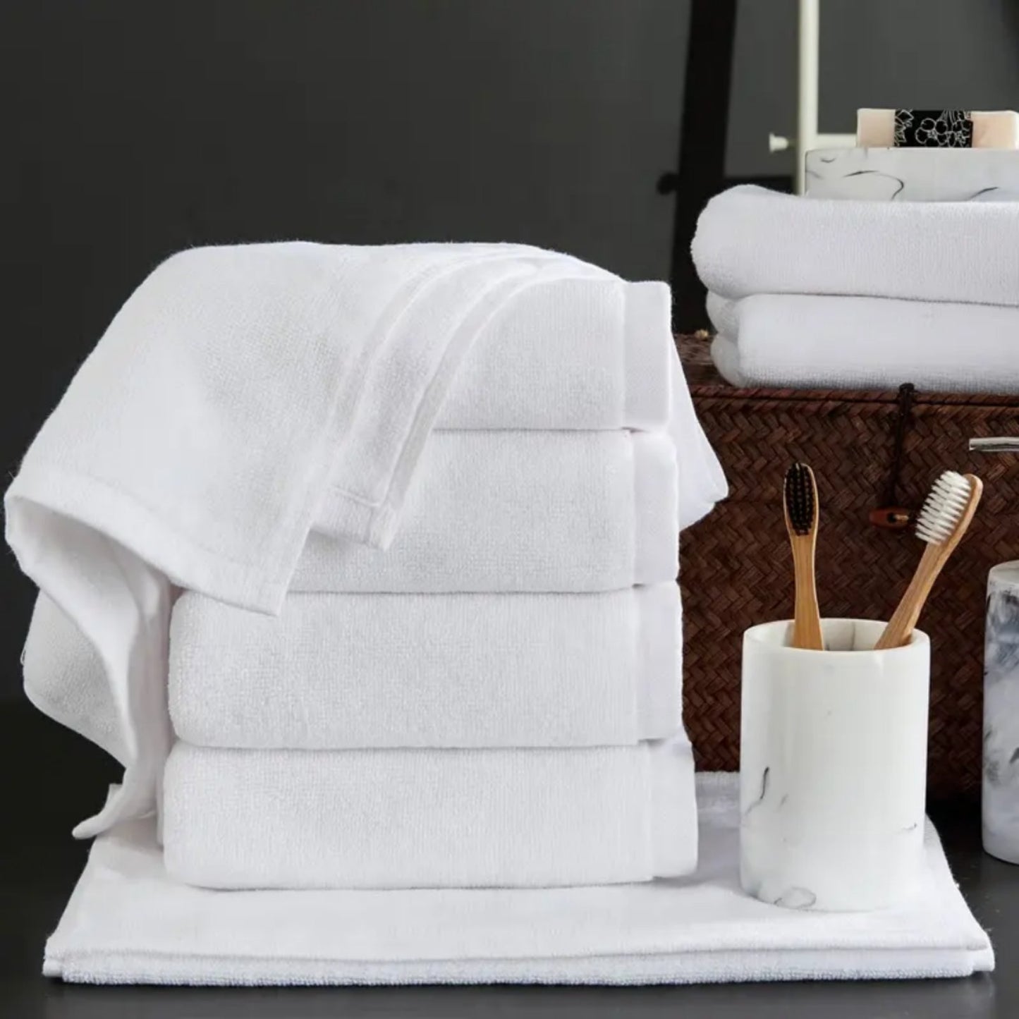 White Bath Towels - 625GSM - 800grams (Heavyweight)