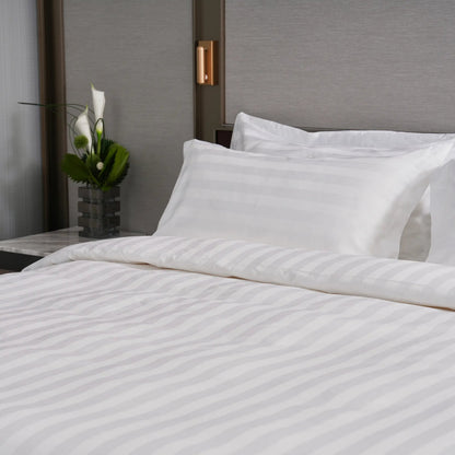 100% EGYPTIAN COTTON 4IN1 HOTEL BEDSHEET SET - 1CM SATEEN STRIPES