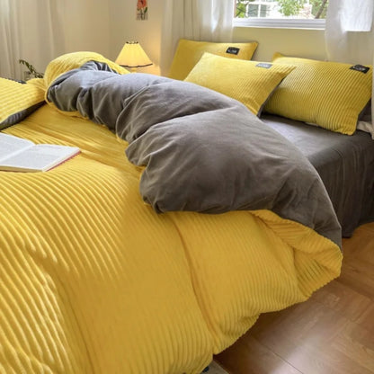5in1 Duvet Bedsheet Set QUEEN 1 Fitted Sheet, 1 Duvet Filler, 1 Duvet Cover, 2 Pillowcases
