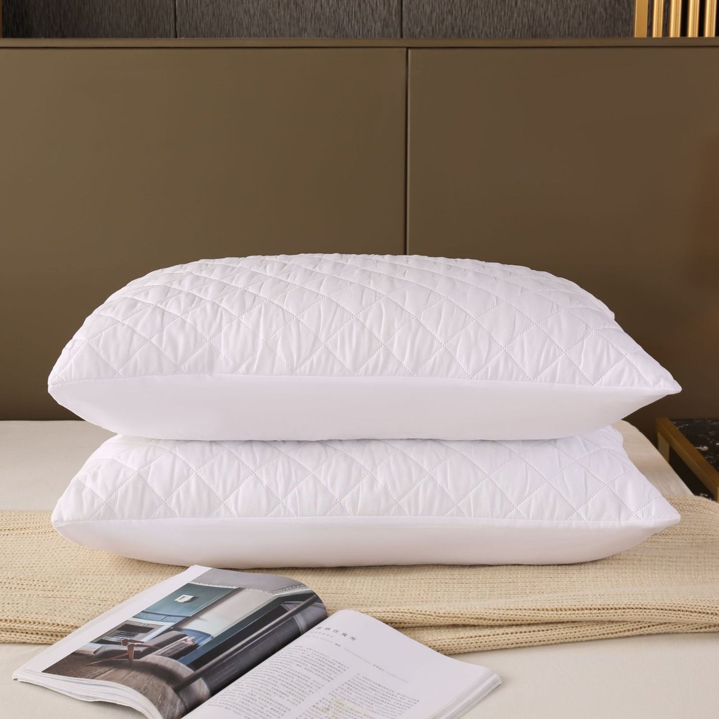 100% Waterproof Pillow Protector- Ultrasonic Quilting