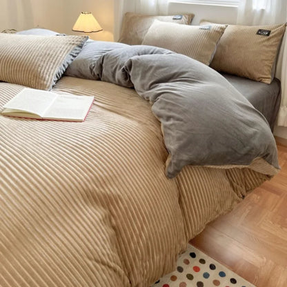 5in1 Duvet Bedsheet Set QUEEN 1 Fitted Sheet, 1 Duvet Filler, 1 Duvet Cover, 2 Pillowcases