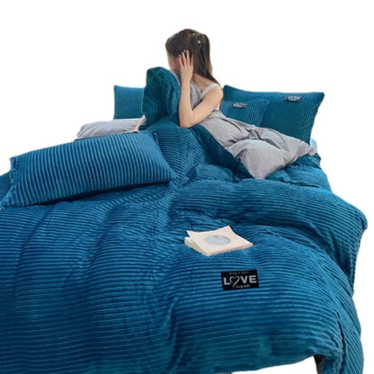 5in1 Duvet Bedsheet Set QUEEN 1 Fitted Sheet, 1 Duvet Filler, 1 Duvet Cover, 2 Pillowcases