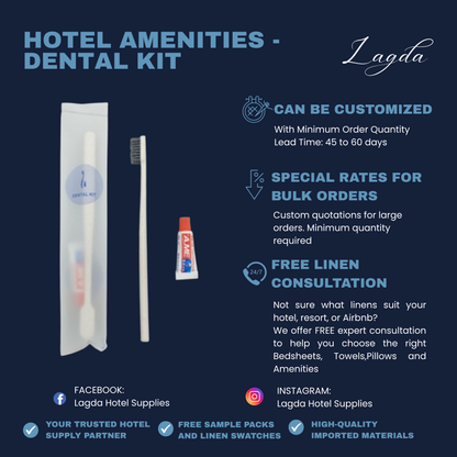 50-Pieces Hotel Amenities/ Guest Kits – Dental Kit/Bath Gel/ Shampoo/Soap