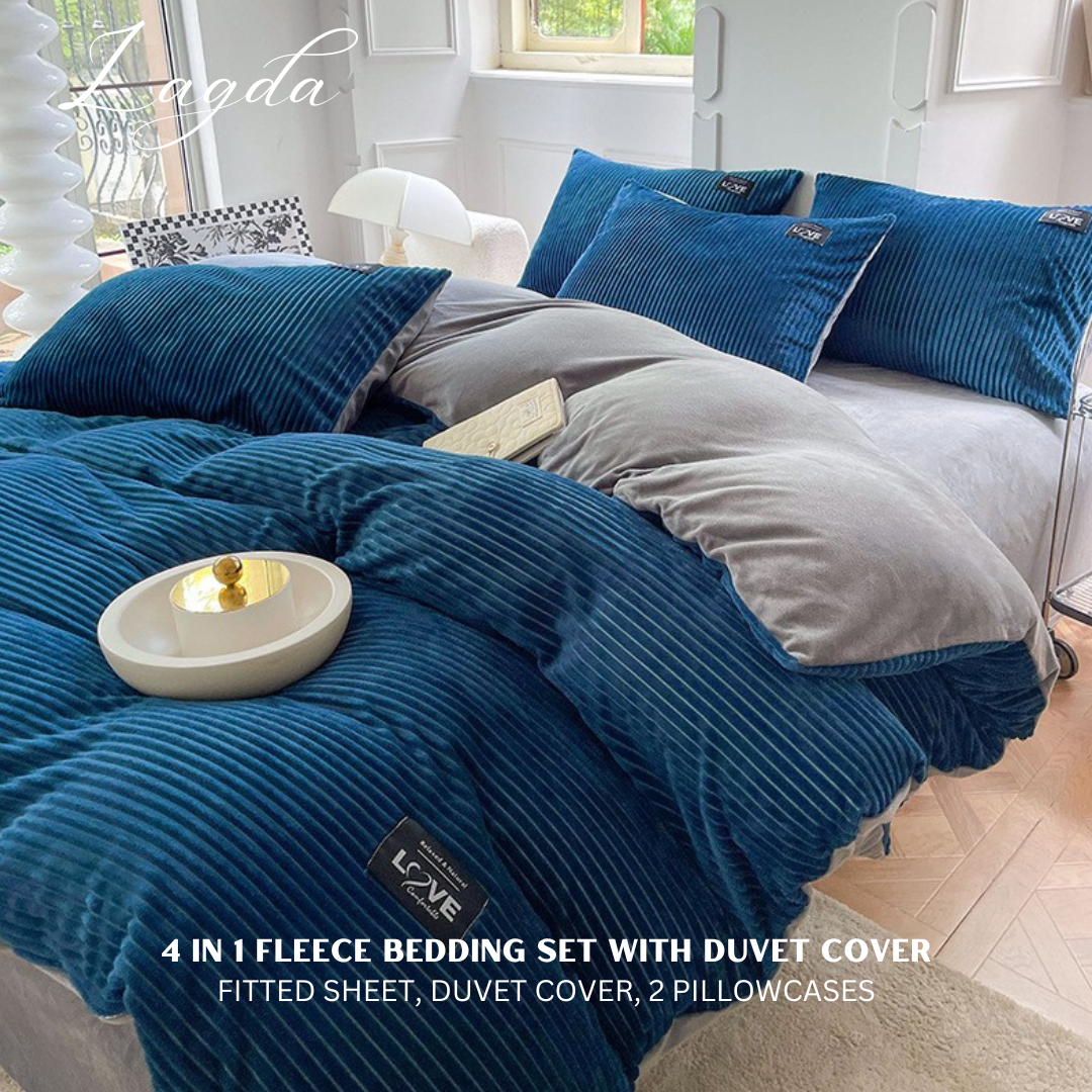 4in1 Duvet Bedsheet Set 1 Fitted Sheet, 1 Duvet Cover, 2 Pillowcases