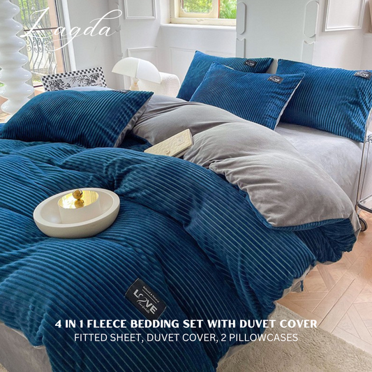 4in1 Duvet Bedsheet Set 1 Fitted Sheet, 1 Duvet Cover, 2 Pillowcases