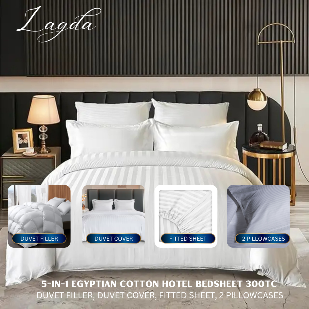 Heavyweight Duvet Filler 250gsm - Egyptian Cotton Five Star Hotel Bedsheet 5in1