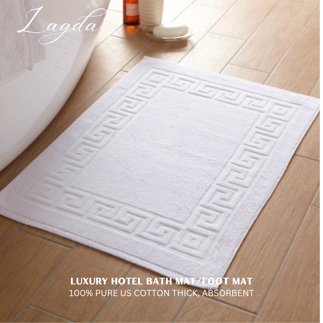 Luxury Hotel Bath Mat / Foot Mat – 100% Pure US Cotton 350grams | Thick, Absorbent & Durable (1-Piece)