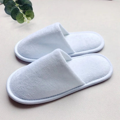 10-Pairs Hotel Slippers /Spa Slippers – Soft Coral Fleece + Terry Cotton
